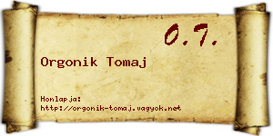Orgonik Tomaj névjegykártya